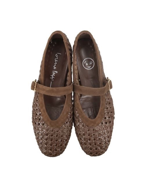 FLAT IN PELLE INTRECCIATA